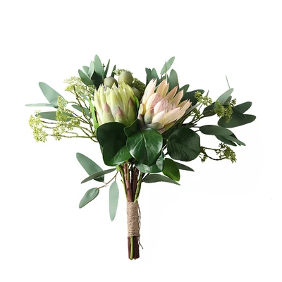 Large-size emulation king protea for home wedding decor protea artificial flowers