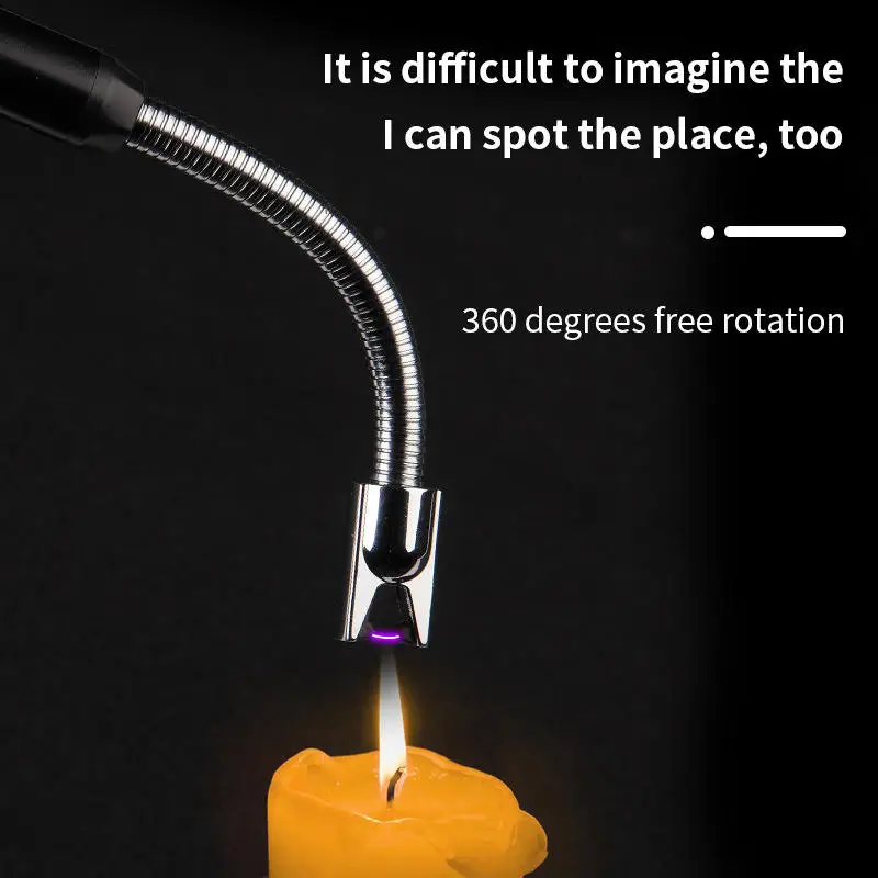 Windproof Rechargeable USB Electric smoking accessories  Lighter Single Plasma Lighters Kitchen CandleBBQ Lighters