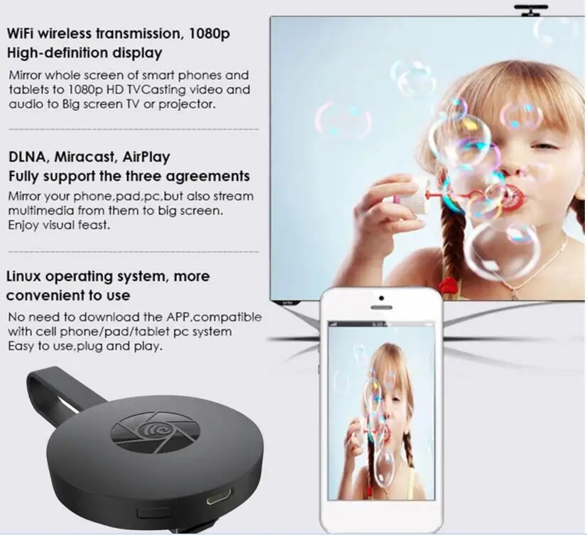 To Tv 2.4g 4k Wireless Wifi Mirroring Cable compatible Adapter 1080p Display Dongle For Goggle Chromecast