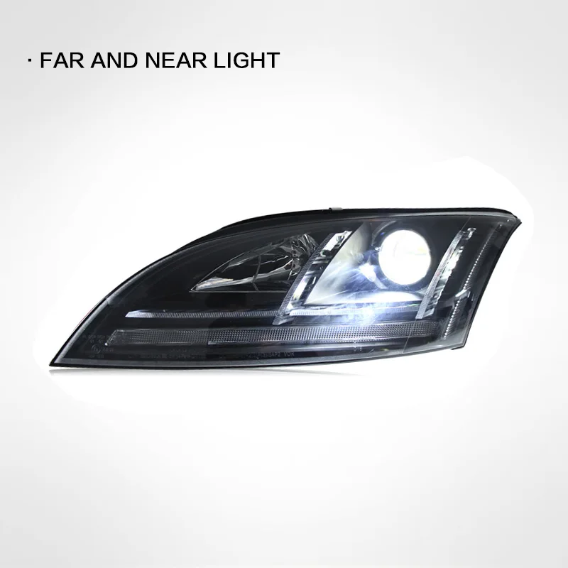 LINK-TO Suitable For Audi TT 2006-2014 Headlight Assembly Modified LED Daytime Running Light Turn Signal Bi-optical Lens Xenon