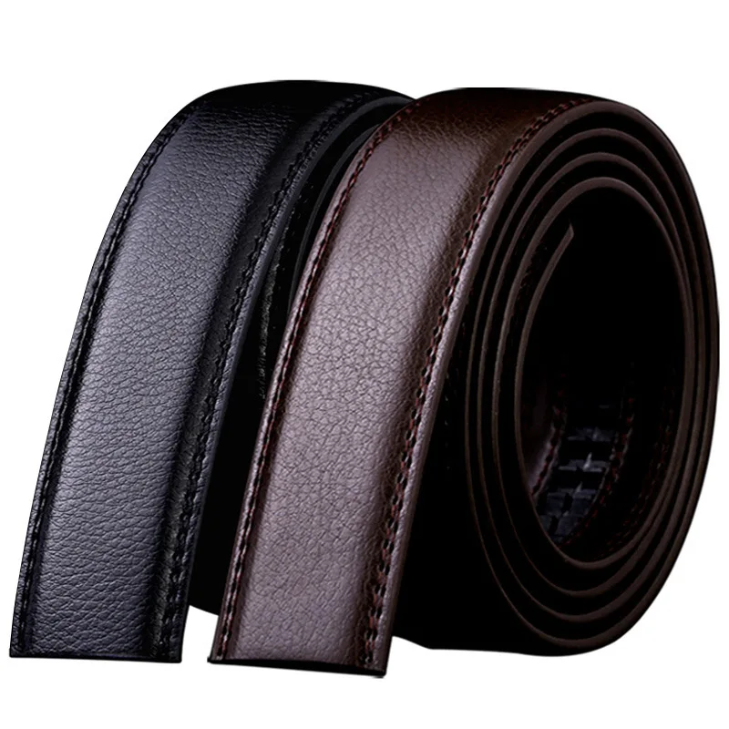 Manufacturers wholesale do not lead belt men headless automatic buckle belt two layer 3.5 cowhide belt body 14 lines