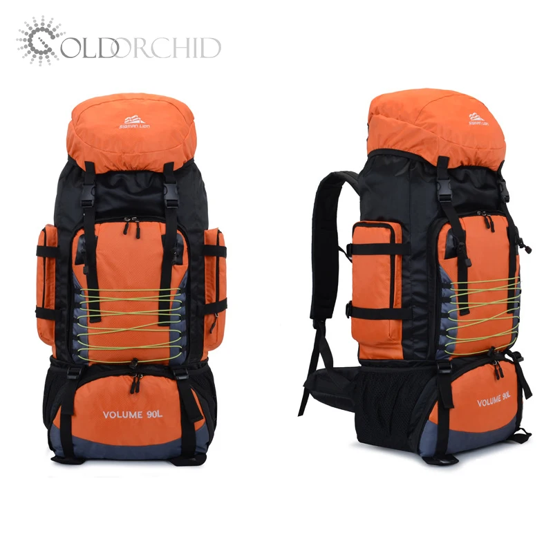 
Durable large capacity 90l outdoor traveling hiking backpack 