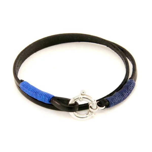 Factory Direct Sales Hand Made Heart Soul Double Trapped Silver Lock Neon Wax Thread Skin Leather Bracelet