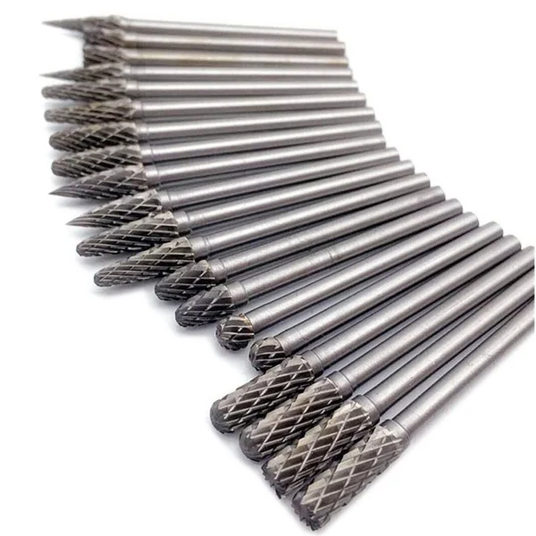 
20pcs 3mm Shank Tungsten Steel Solid Carbide Drilling Carving Rotary Files Diamond Burrs Dremel Tool 