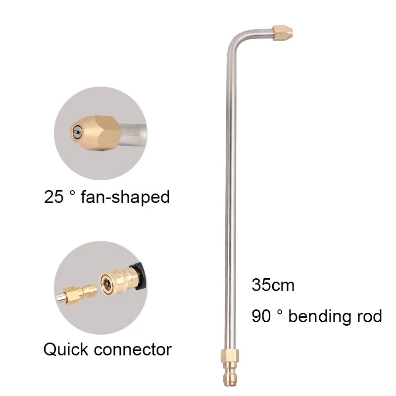 90 degree elbow nozzle U-shaped bend rod Fan shaped gun head Cleaning machine with high pressure car wash gun lengthening rod
