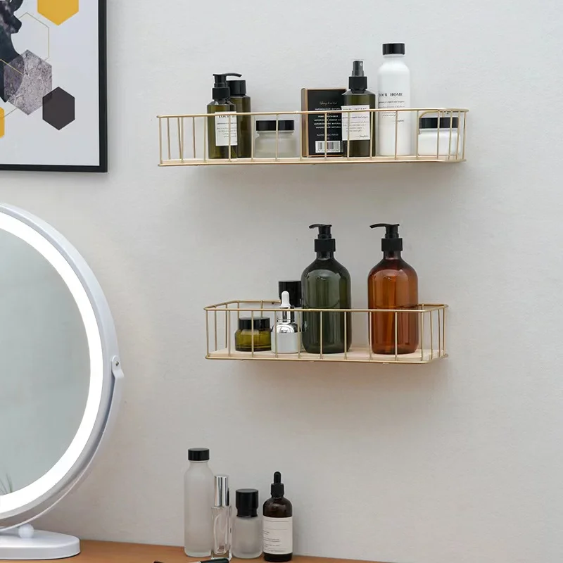 Custom size living room bathroom metal wall shelf decoration metal wire bracket wall mount shelf for storage