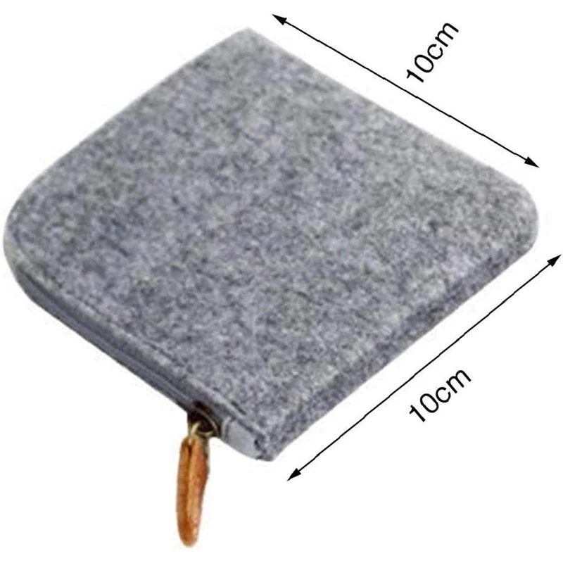 Felt Simple Coin Purse Short Wallet Change Purse Bag Mini Wallet Zipper Pouch Key Card Holder for Women Men