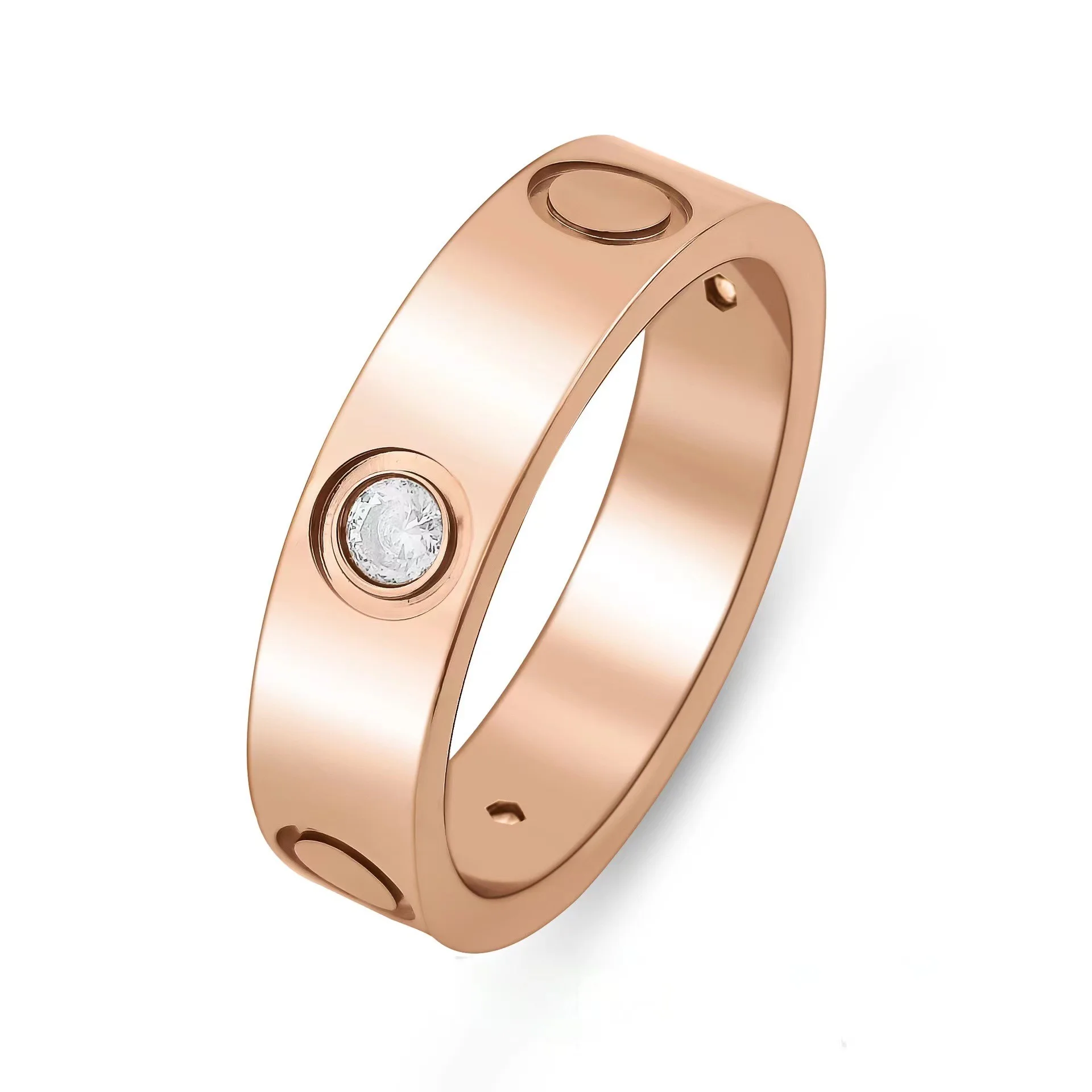 New hot selling high quality couple luxury brand designer stainless steel titanium steel ring fashion brand light luxury jewelry