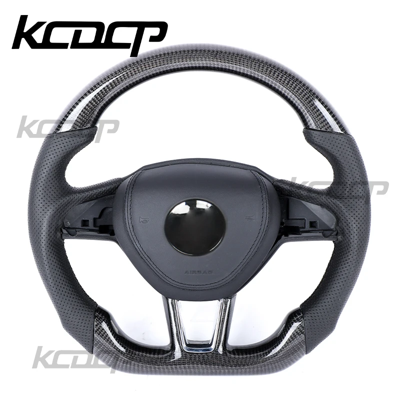 For Skoda VISION GT Yeti Skoda Octavia Rapid Vision D Fabia RS Carbon Fiber Steering Wheel