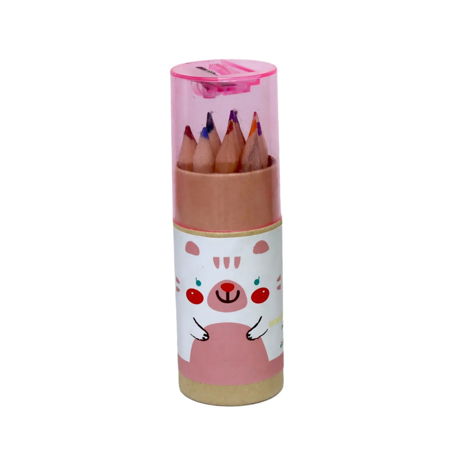 Creative Barrel 12 Color Lead Ribbon Pencil Knife Cute Cartoon Color Lead Little Bear Color Lead Student Painting Graffiti Pen