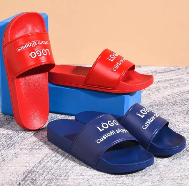 2024 Custom Logo Fashion OEM Custom Slippers outdoor Men Black Slide Sandals