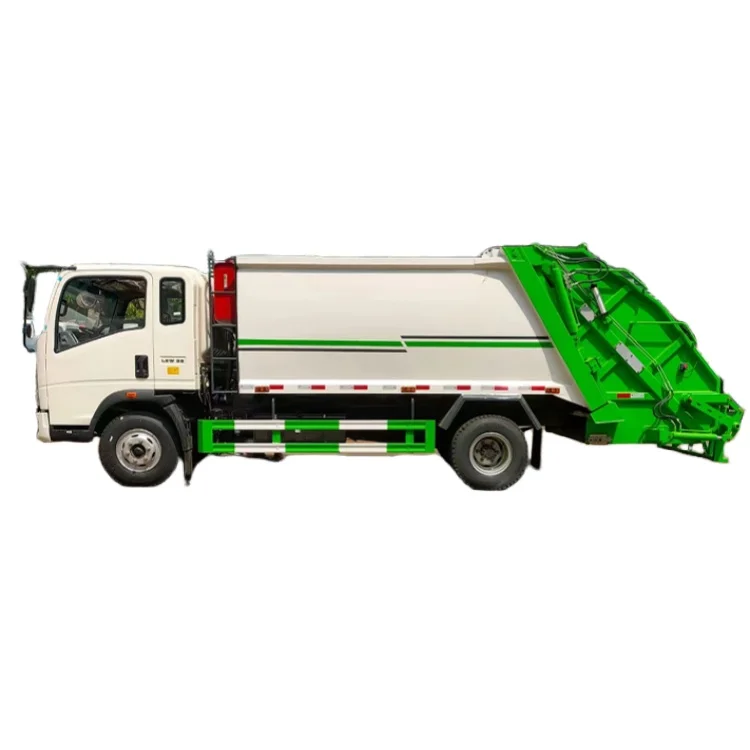 small  howo 7 m3 compressed garbage truck street 120L/240L dustbin cleaning vehicle household waste  collection