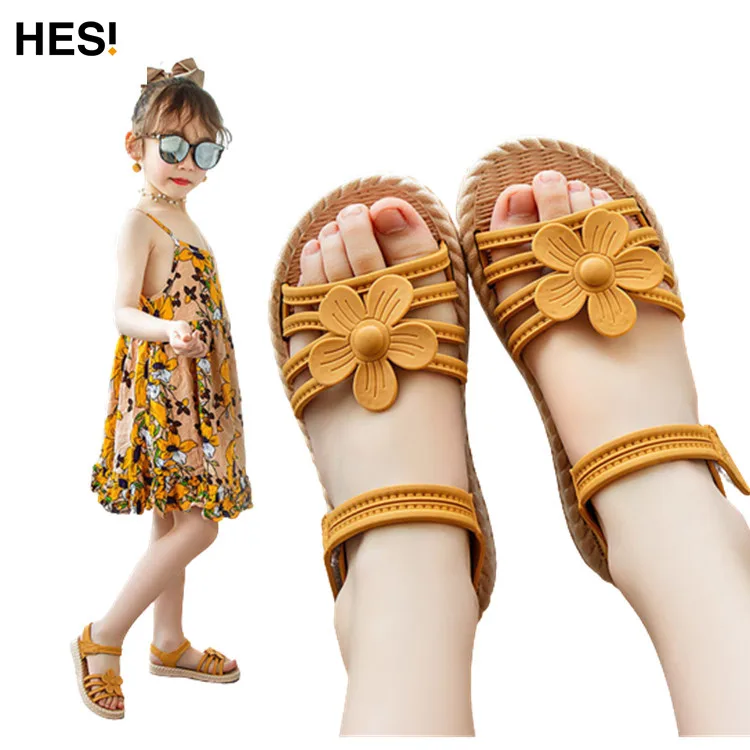 Anti Slip Summer Beach Flat Princess Shoes Soft Soled Baby Kid Sandals for Girls