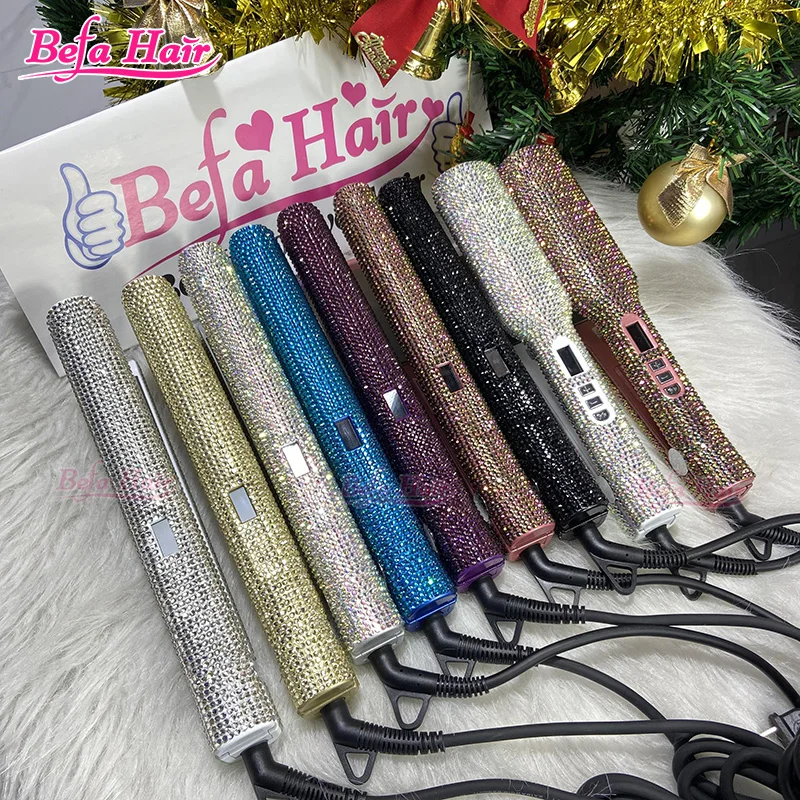 Wholesale Bling Flat Iron Hair Straightener AB Diamond Bling Flat Iron Custom Bling Flat Irons Rhinestone Diamond