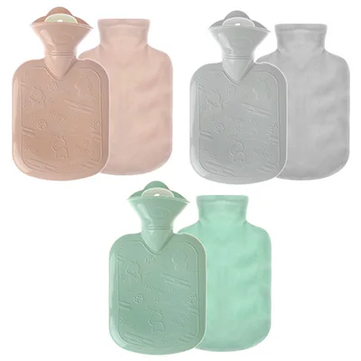
FF204434-700ml Large Hot Water Bottle Bag with Knitted Cover Case Hand Warmer Feet Warm 