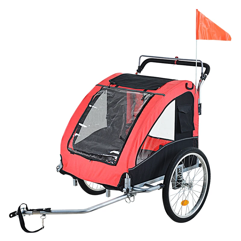 Factory Direct Wholesale Pet Strollers Foldable Pet Trailer Bike With Dog Seat Cover PT005