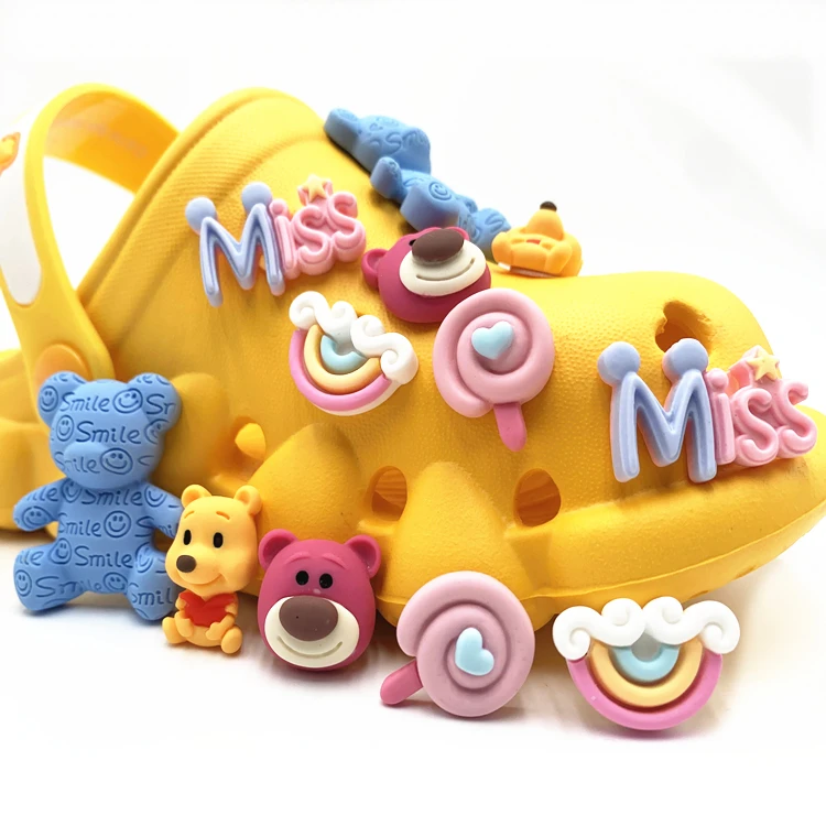 2022 3D Croc Shoe Charms Resin Bear Lollipop Candy Flat Back Culture Rose Cartoon Mexican for Croc Shoe Charms Bracelets