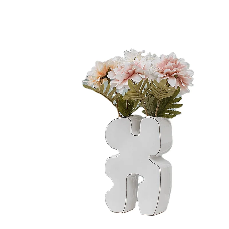 Original Design Creative Modern Ceramic Vase Cheap White Indoor Decorative Flower Vase For Home Decor