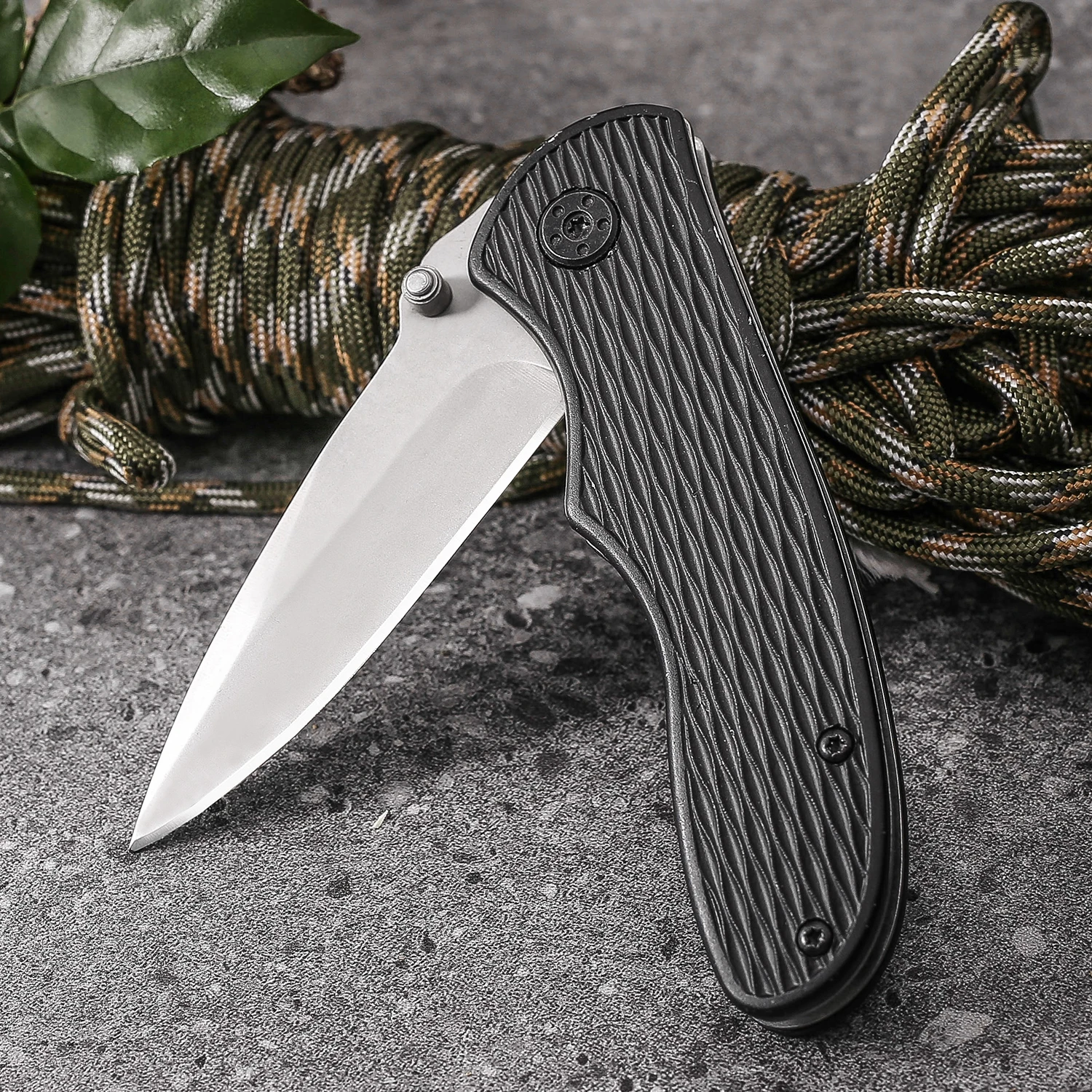 Stainless Steel Foldable Camping Knife 3Cr13 Blade Aluminum Handle Durable Travel-Friendly Folding Hunting Pocket Knife