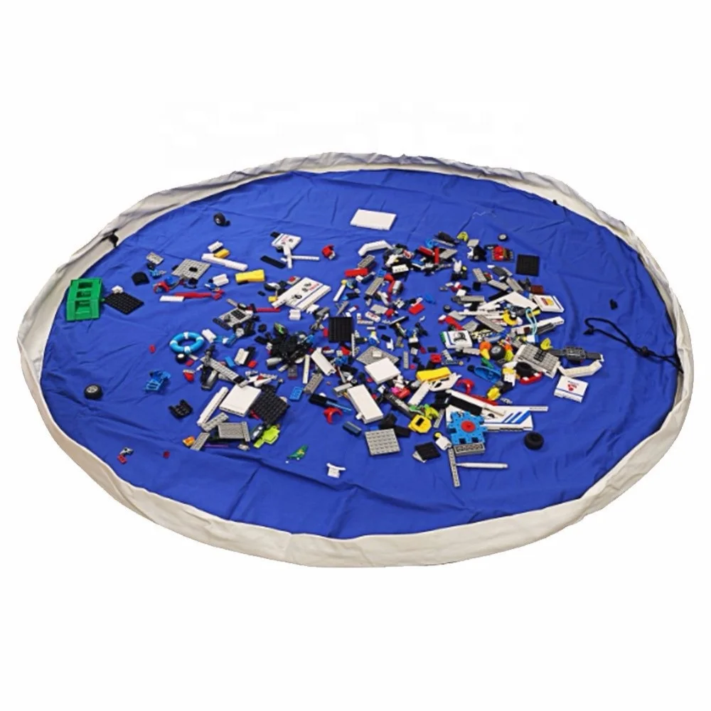 Play Mat and Toy Storage Bag for Kids Toy Storage Organizer Drawstring Portable Container Bag