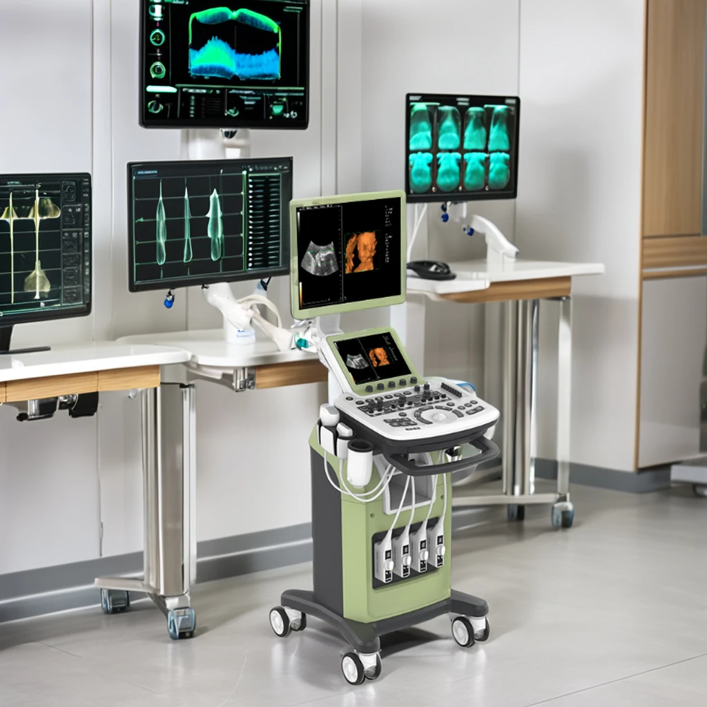 ZONCARE Medical Ultrasound Instruments 4D Trolley Ultrasound Scan Color Doppler Diagnostic System Veterinary Ultrasound Machine