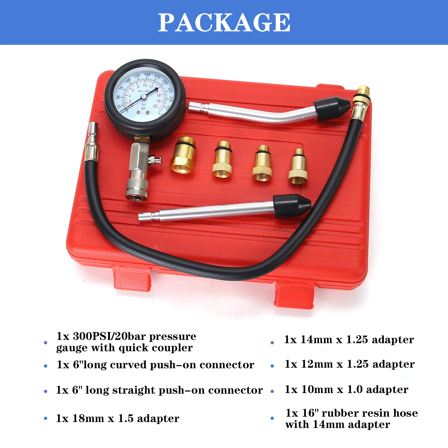 Engine Compression Tester Engine Cylinder Pressure Gauge Tester For Petrol Gas Engine