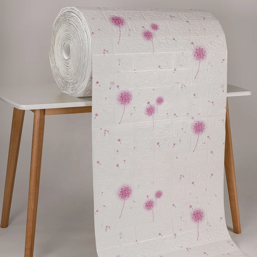 Self adhesive wallpaper 3d wall stickers foam self adhesive wallpaper