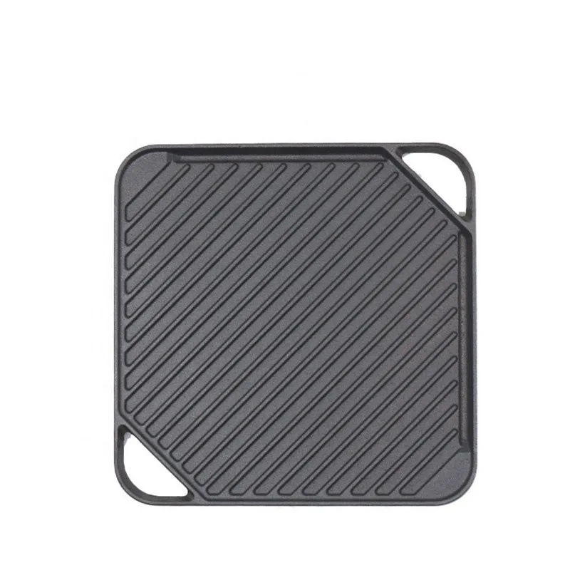 Multifunction 2 in 1 Non-stick Grill Plate Frying Cookware Roasting Pan Square Reversible Cast Iron Griddle Plate