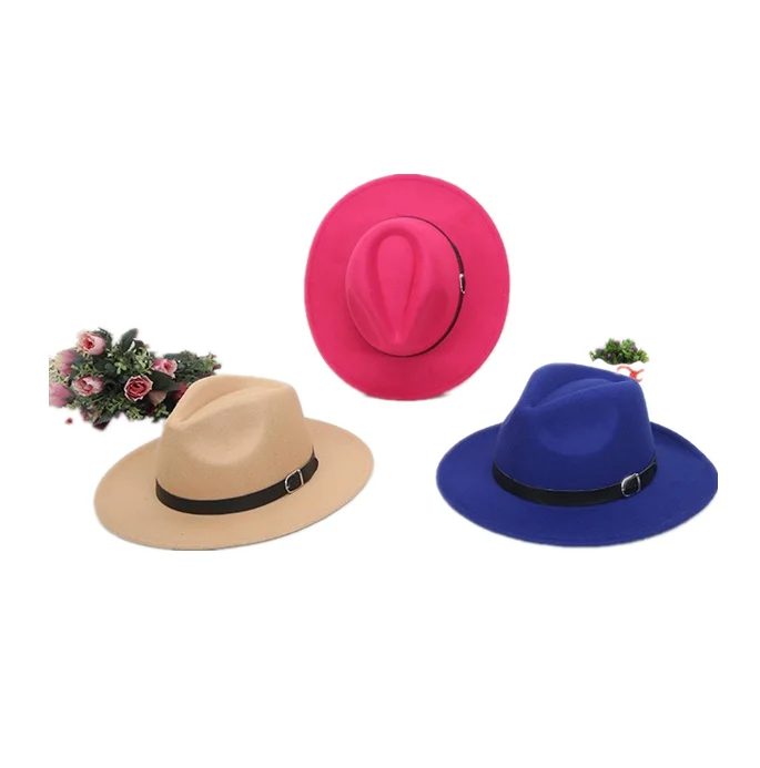 
Wholesale new men wide brim panama vintage unisex custom manufacturers felt women fedora hat  (62228206119)