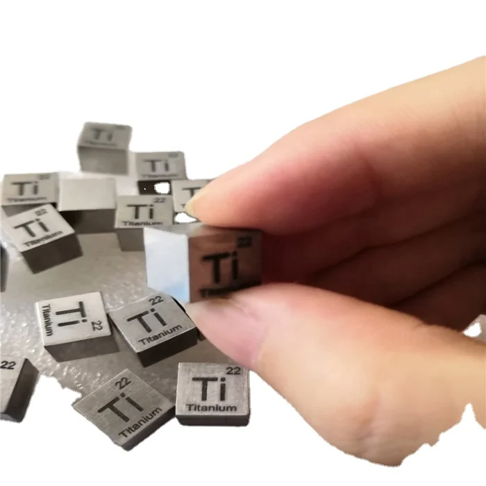 YSH  Hot Sale Polished PureGR1 GR2 GR5  Titanium Block Titanium Cube Elements Metal Cube