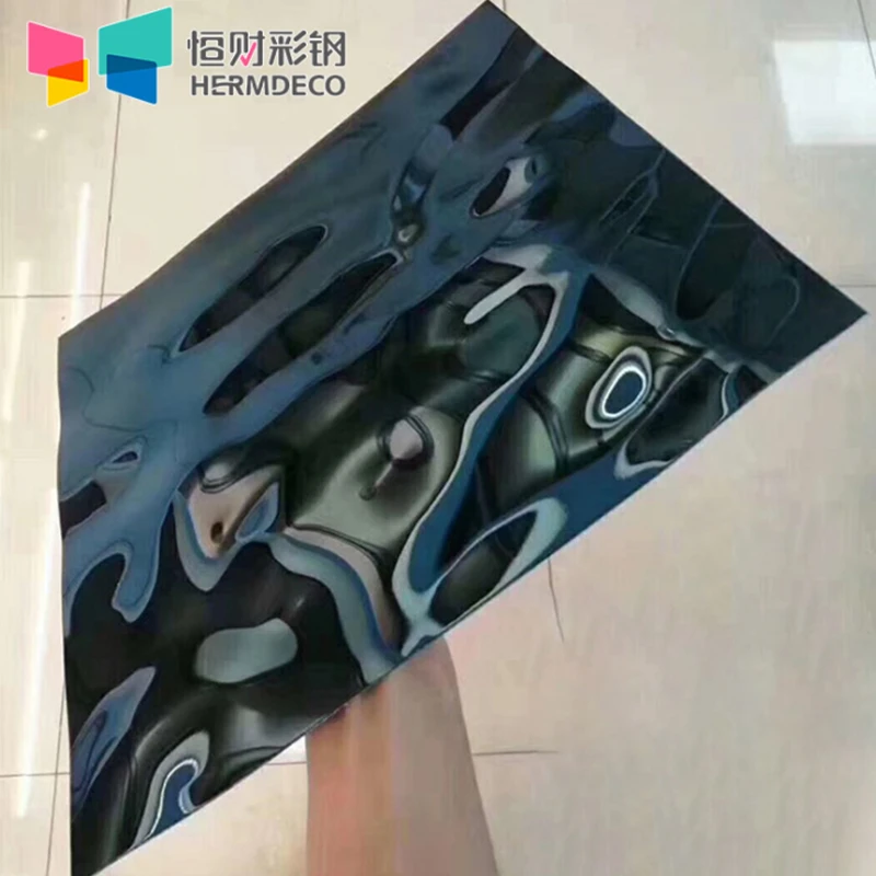 Декоративная настенная панель цветной лист из нержавеющей стали толщиной 3 мм Ss316L 2 5 волнистый