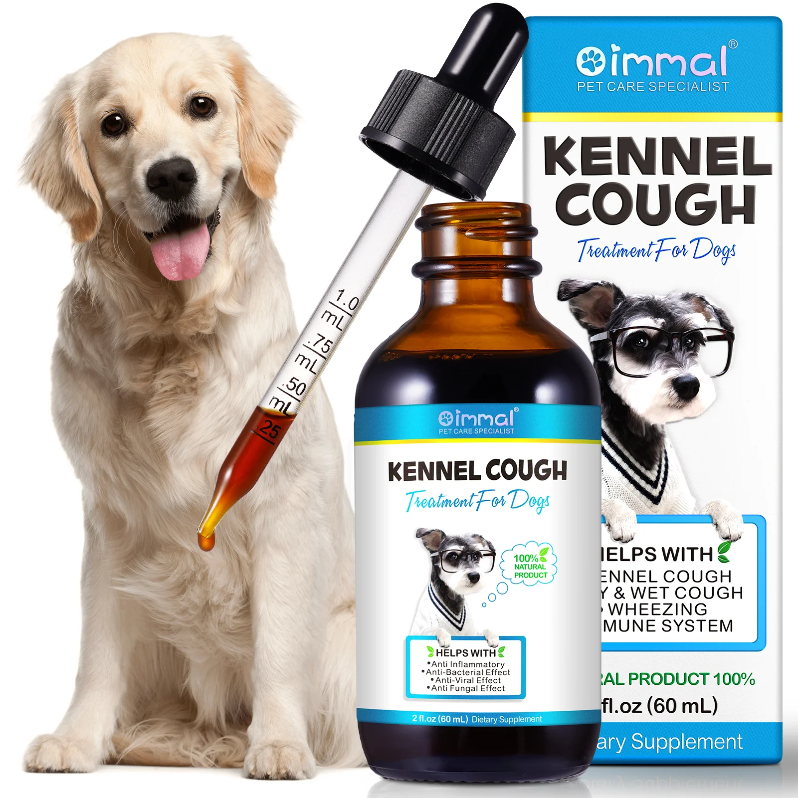 OIMMAI allergy relief dry and wet cough wheezing kennel supplement kennel cough treatment cough drops for dogs