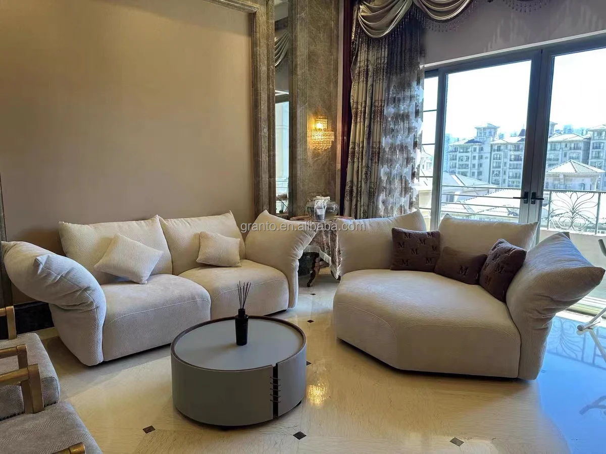 Elegant design villa living room furniture combination sofa set fabric color optional couch