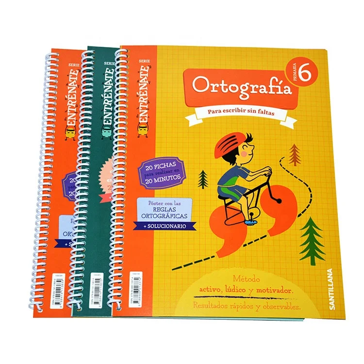 Тетрадь на заказ, спиральная тетрадь для раскрашивания, английская тетрадь для обучения, тетрадь для печати