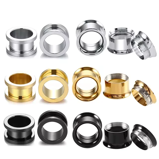 Xinfocus Hot Sale Flesh Tunnel Stainless Steel Fashion Earrings Gauge Ear Tunnels And Plug