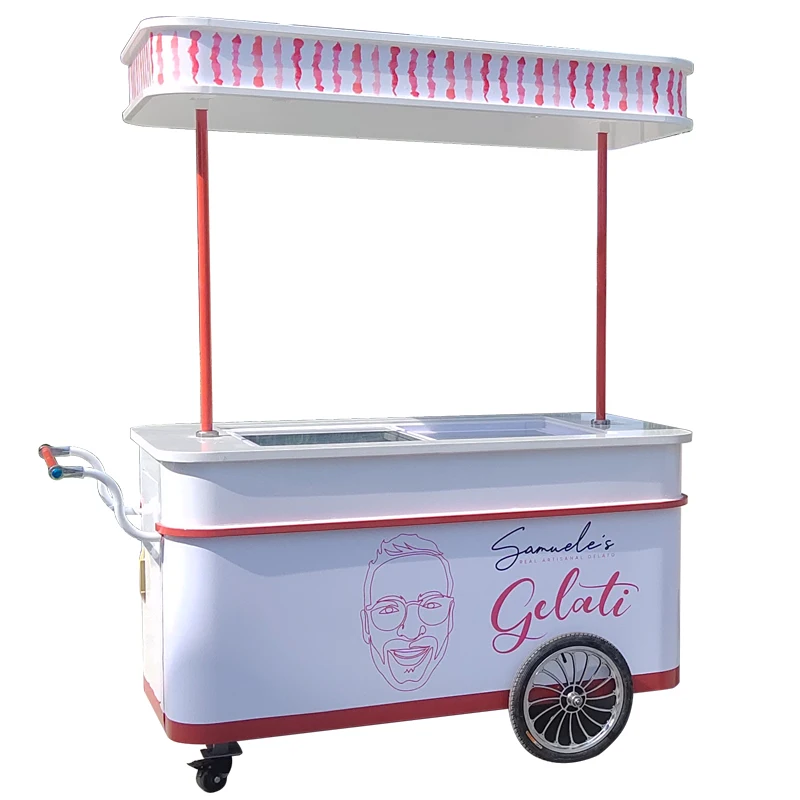 LVKE coffee cart food trailers ice cream food truck business use ice cream bike with freezer