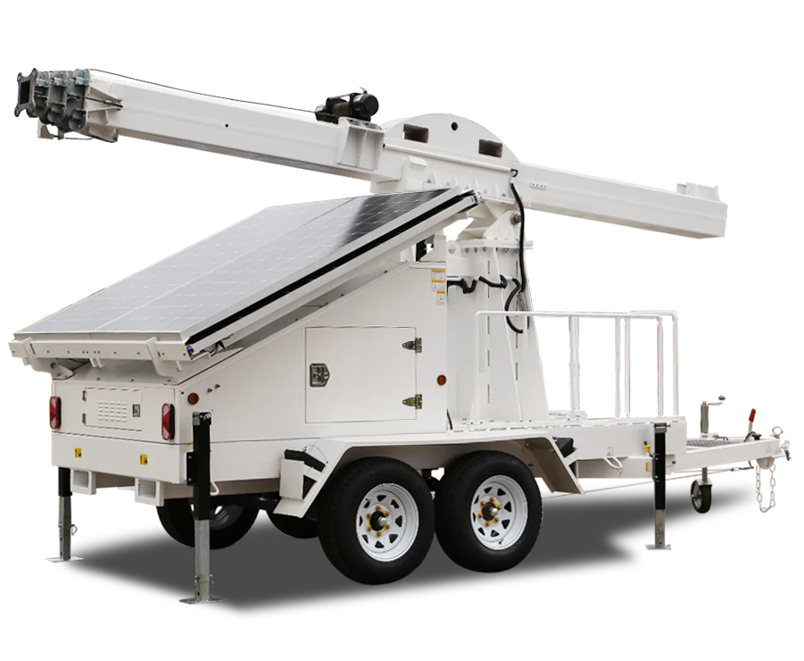 2023 New Generation 18m Telescopic Mast Hydraulic Motor Electric Winch Solar Trailer Generator with Backup
