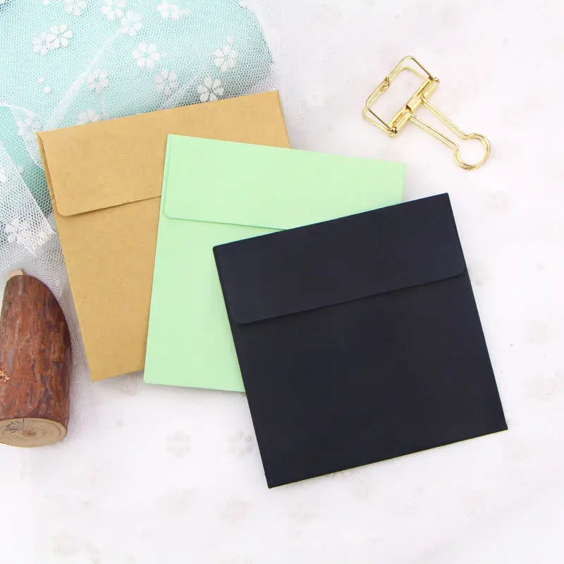 Colorful Candy-Colored Small Square Envelopes Greeting Cards Bank Cards Membership Cards-Paper Crafts Gift Sealing Stickers