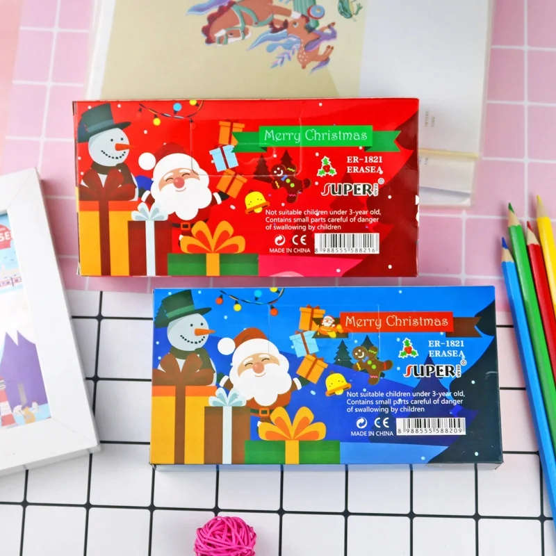 Christmas eraser  Wholesale  examination usage school pencil rubber erasers for kids