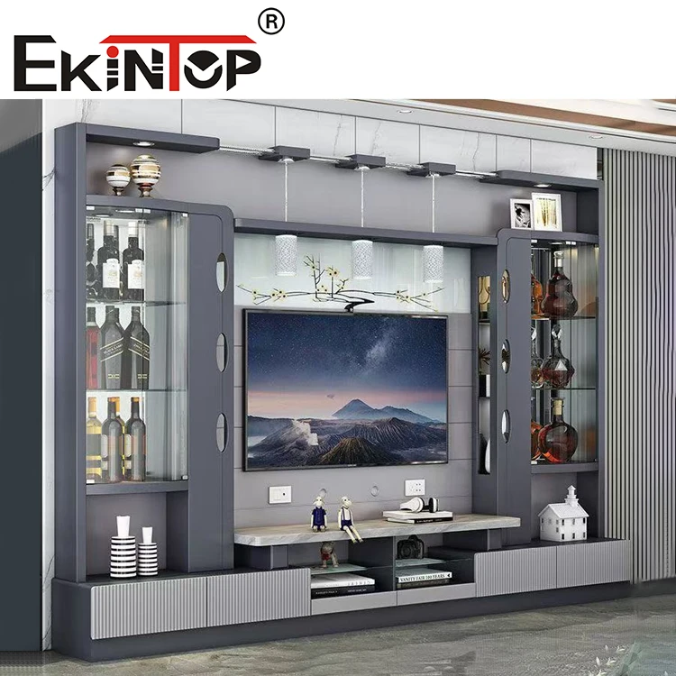 Ekintop Custom Design Living Room Showcase Wooden TV Stand Furniture Modern Modular Display Storage Wall TV Cabinets