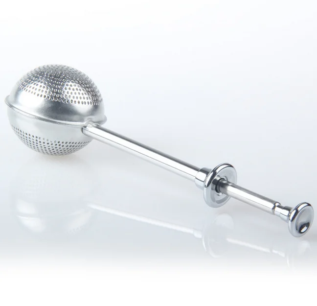 Reusable Fine Mesh Tea Interval Diffuser Strainer Stainless Steel Long Handle Tea Ball