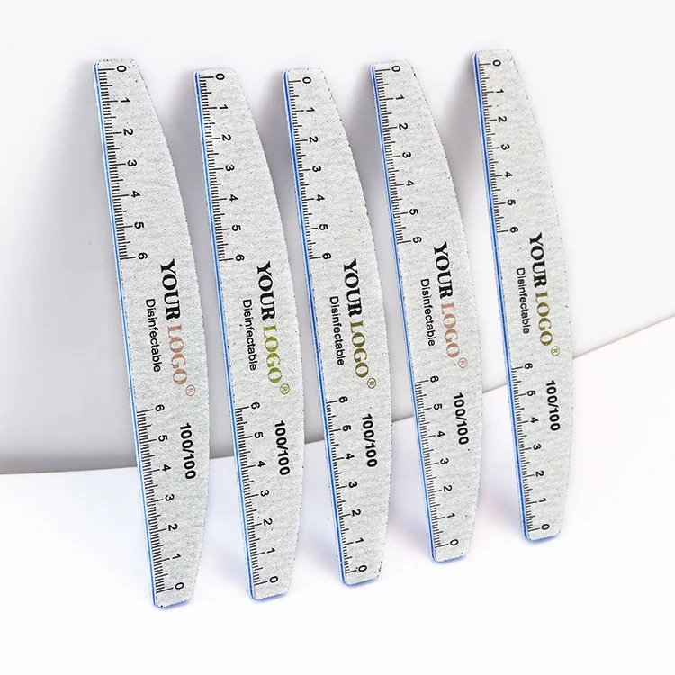 Ziri Factory Wholesale Manicure Tools Professional Emery Board Custom Logo Limes Ruler Zebra 100/180 Nail Files