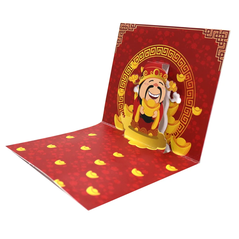 Необычный дизайн Новогоднее поздравление 3d карта с заказной музыкой поп-карты