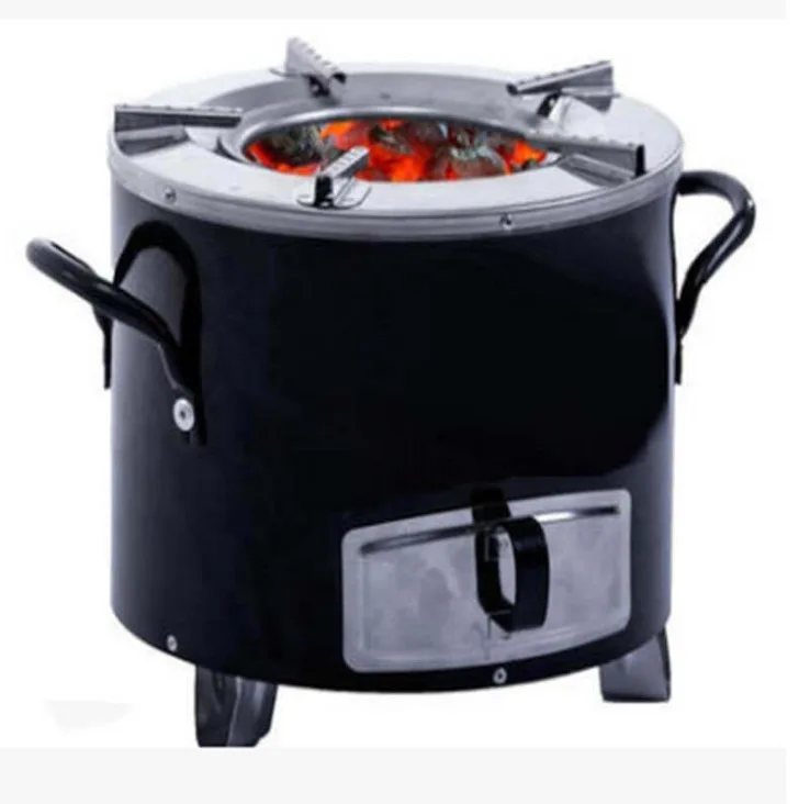 Kingpool Portable Outdoor Stainless Steel Charcoal Stove Smokeless Rocket Stove BBQ Barbeque Grill Camping Wood Burning Stove