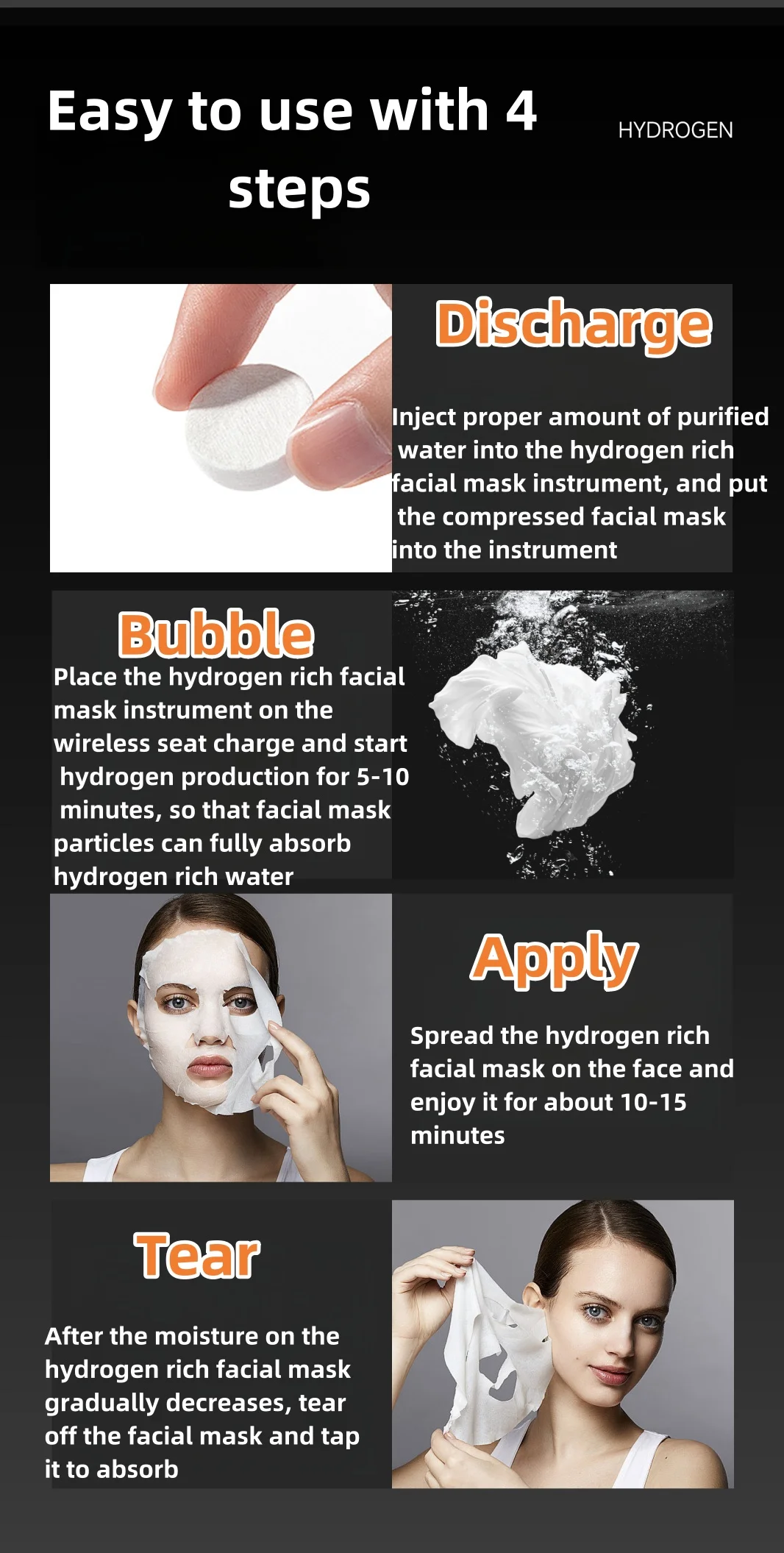 Moneng Factory Direct Sale 2024 New Design Hydrogen Face Mask