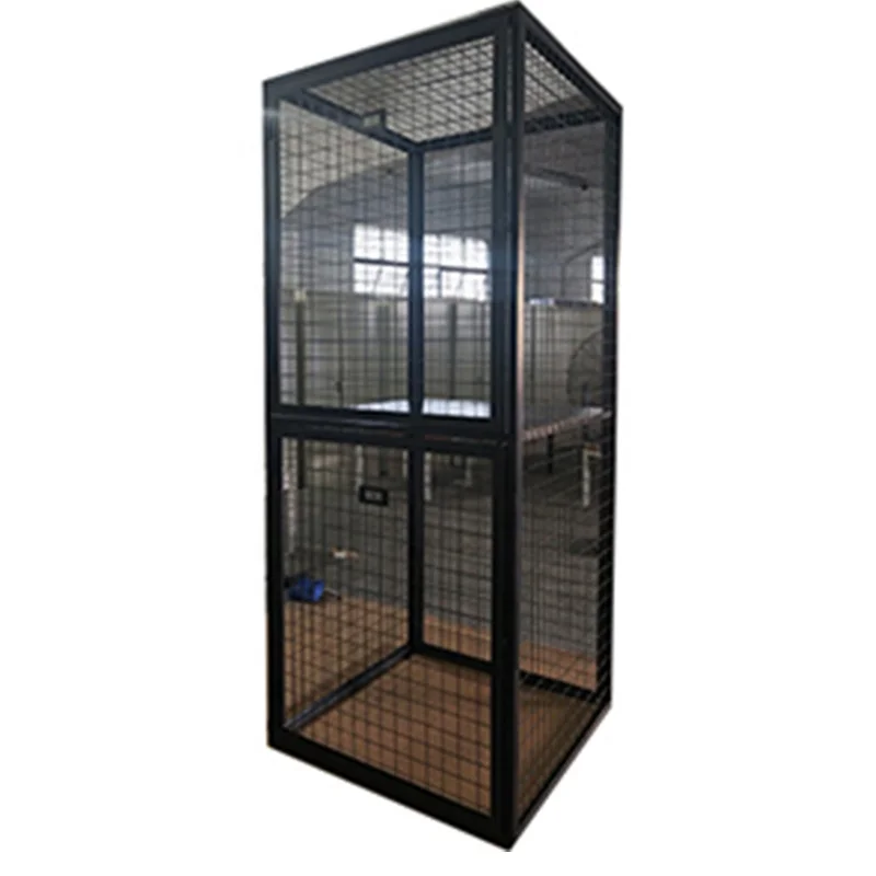 Customize 4 doors with black color and powder coating steel tube mesh locker for warehouse storage