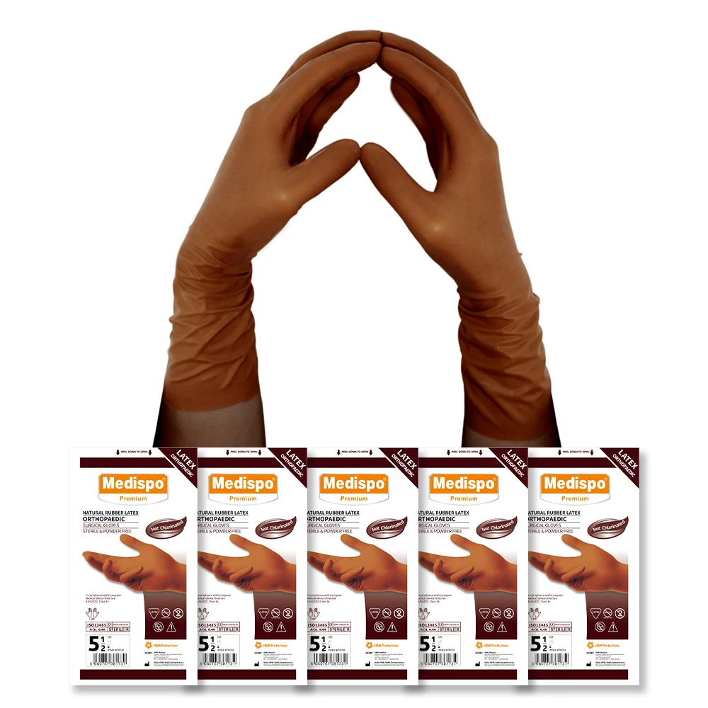 ISO CE certified wholesale disposable glove powder free latex long orthopedic gloves