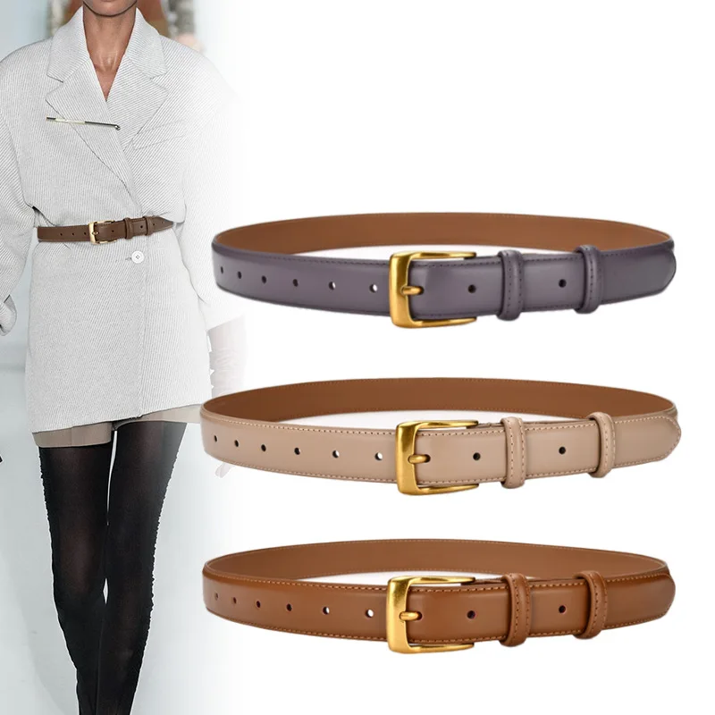 Women Casual Genuine Leather Belt for Jeans Pants Fashion Ladies Girls Waist Dress Belt Business Alloy Easy Way Female Cow Hide