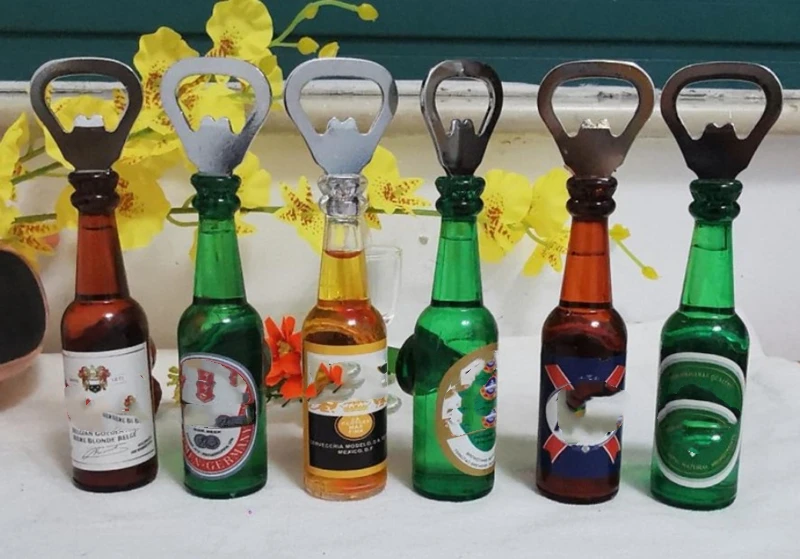 HXY custom epoxy logo personalized acrylic beer bottle shape opener beer opener fridge magnet bottle opener for gift