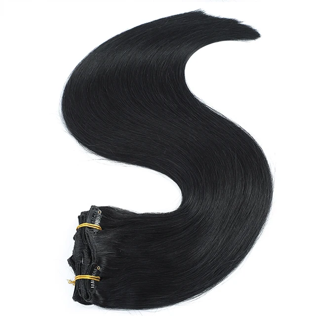 XCCOCO 100% Russian Human Remy Clip On Hair Extensions Wholesale Natural Seamless Indian Clip In Hair Extension